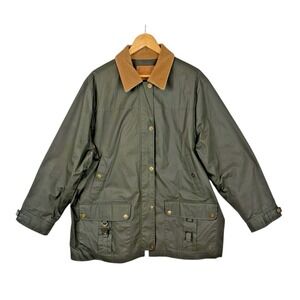 Lauren Ralph Lauren Ladies Barn Coat Dark Green Corduroy Collar Waxed Style 3XL